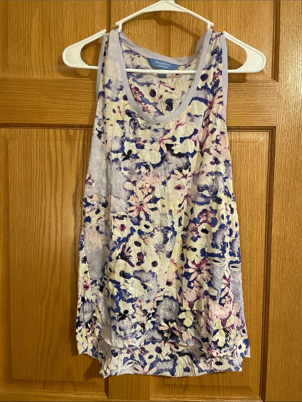 Simply Vera Vera Wang Lavender and Pink Floral Tank
